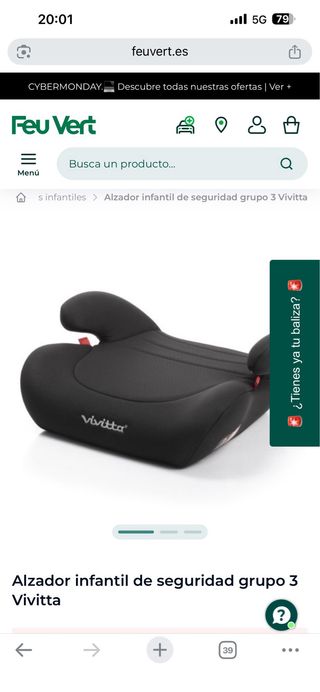 Alzador coche Vivitta Grupo 3, como nuevo