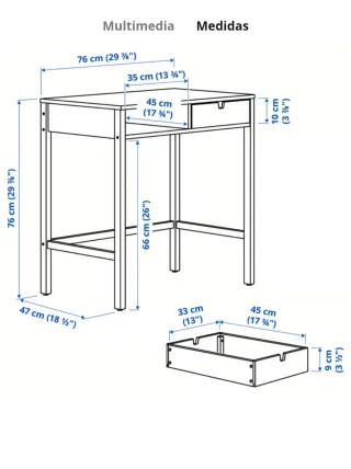 Escritorio / Tocador Bambú (Silla aparte)