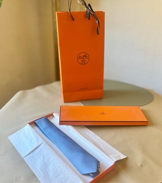 Corbata Hermès Azul NUEVA