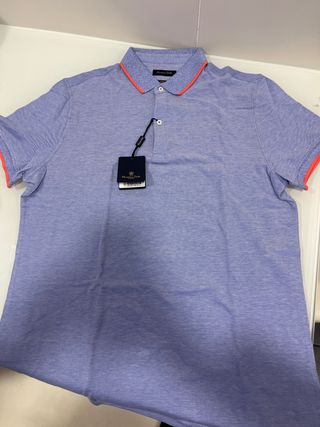 Polo Massimo Dutti Azul Naranja