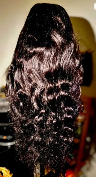 Peluca encaje pelo humano natural negro 90 Cm