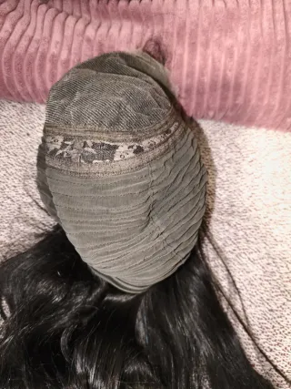 Peluca encaje pelo humano natural negro 90 Cm