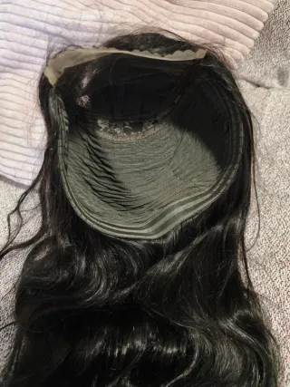 Peluca encaje pelo humano natural negro 90 Cm