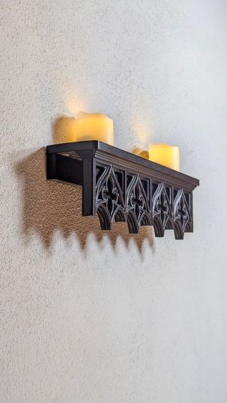 Prateleira Gótica Negra Arqueada