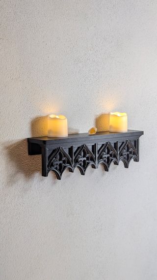 Prateleira Gótica Negra Arqueada