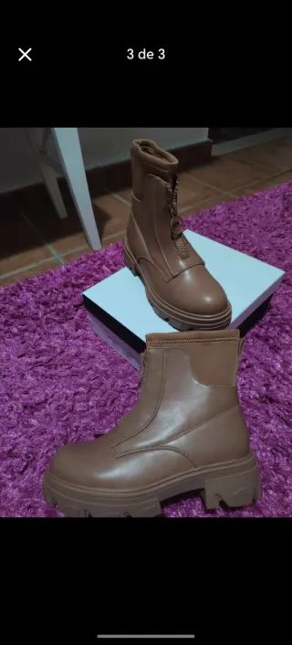 Botas marrones con cremallera