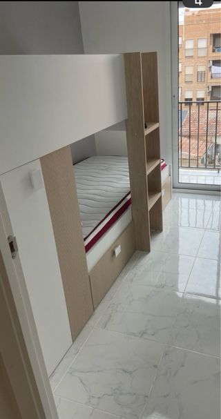 Cama tren con armario y 2 cajones