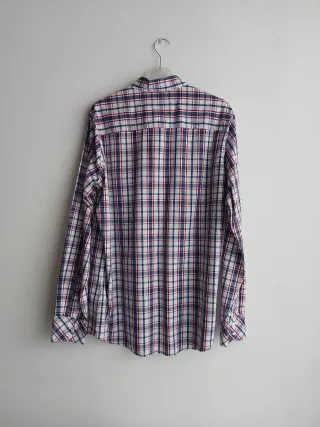 Camicia uomo a quadri blu e bianca