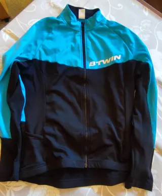 Maillot Invierno Btwin Azul y Negro talla M