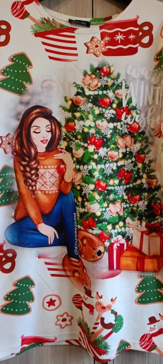 Felpa Lunga Natale Donna Tg Unica bellissima