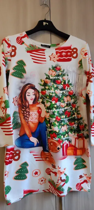 Felpa Lunga Natale Donna Tg Unica bellissima