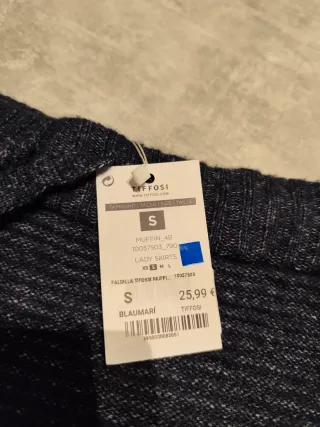 Falda larga azul talla S