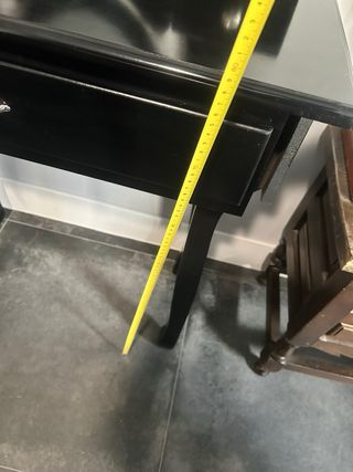 Tocador Clásico Negro con Espejo Ovalado