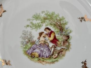 🇫🇷 Limoges 12 Platos Llanos Porcelana