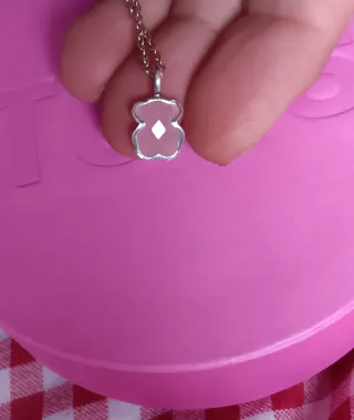 Colgante Tous Cuarzo Rosa y Cadena Plata