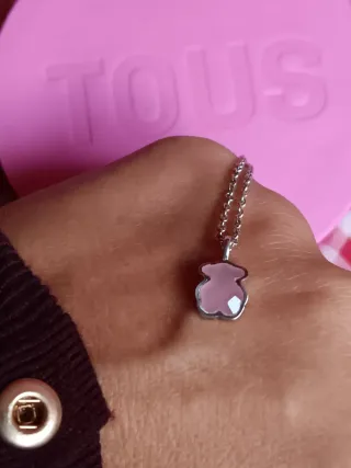 Colgante Tous Cuarzo Rosa y Cadena Plata