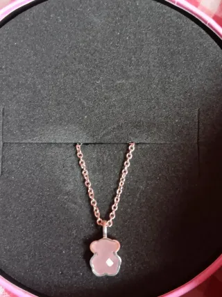 Colgante Tous Cuarzo Rosa y Cadena Plata