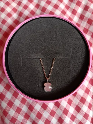 Colgante Tous Cuarzo Rosa y Cadena Plata