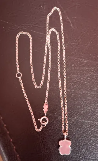 Colgante Tous Cuarzo Rosa y Cadena Plata