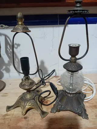 Lámparas de bronce antiguas (2 unidades)