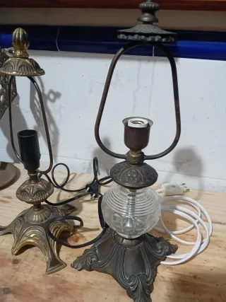 Lámparas de bronce antiguas (2 unidades)