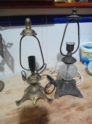 Lámparas de bronce antiguas (2 unidades)