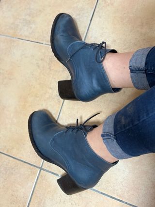 Stivaletti donna blu con tacco