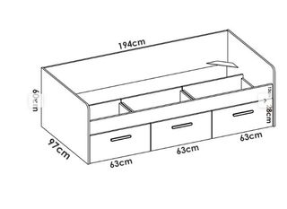 Cama nido + somier de lamas con 3 cajones blanco
