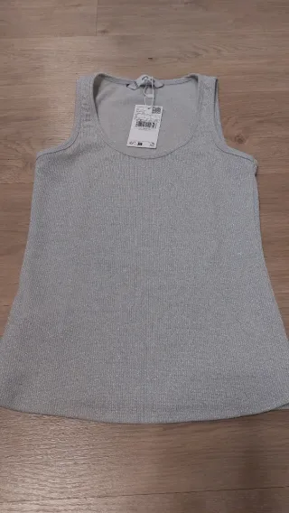 Camiseta Mango Tirantes Brillante Talla S