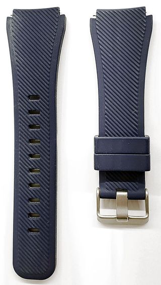 Correa de reloj azul de silicona de 22 mm