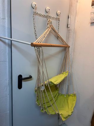 Columpio tela y cuerdas verde a estrenar