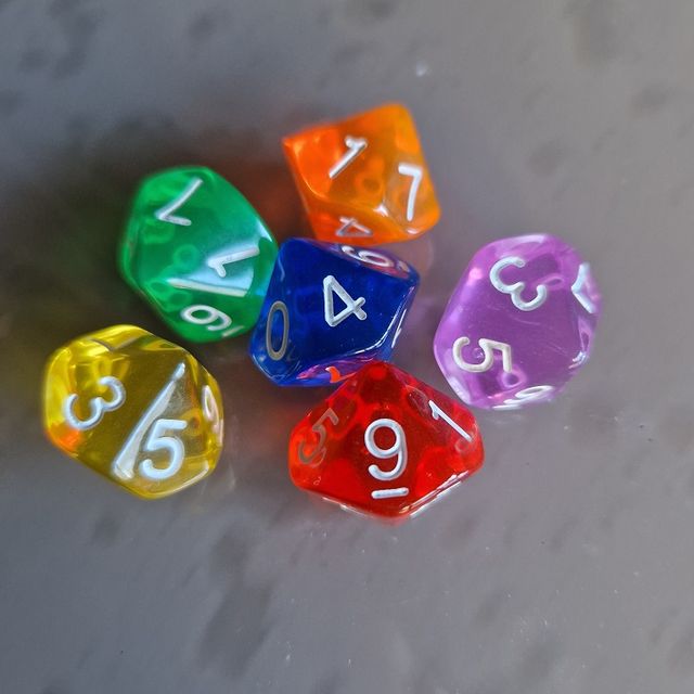 Lotto di 6 dadi decagono nuovi