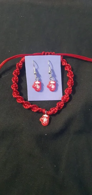 Conjunto Pulsera y Pendientes Navidad