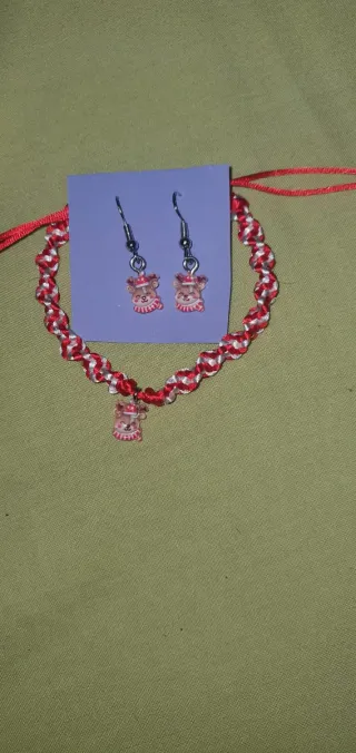 Conjunto Pulsera y Pendientes Navidad