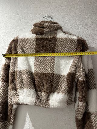 Chaqueta cuadros marrón y blanco