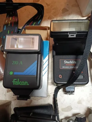 Lote cámaras fotos antiguas Cosina, Praktica, Falc