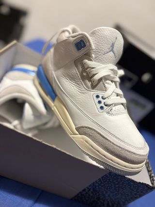 Zapatos Jordan Air 3 Blanco y Azul