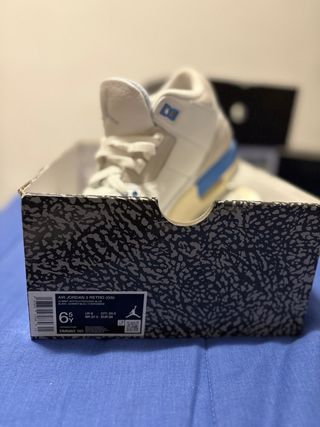 Zapatos Jordan Air 3 Blanco y Azul