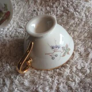 Vintage: Plato y taza de porcelana años 60