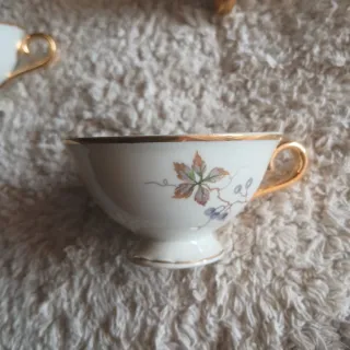 Vintage: Plato y taza de porcelana años 60