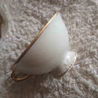 Vintage: Plato y taza de porcelana años 60