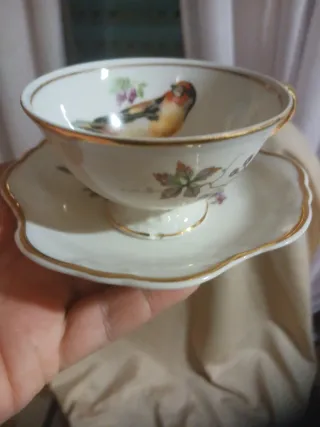 Vintage: Plato y taza de porcelana años 60