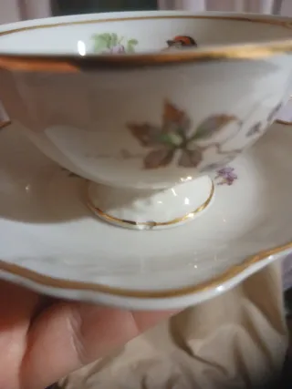 Vintage: Plato y taza de porcelana años 60