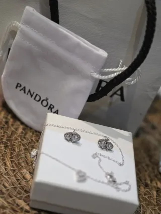 Conjunto Pandora Plata Corazones