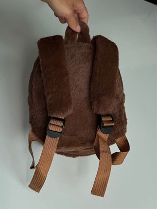Zaino Labubu marrone scuro in peluche bambina