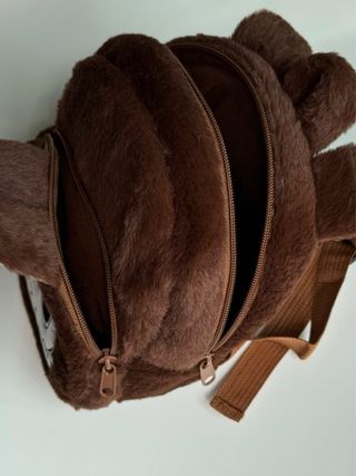 Zaino Labubu marrone scuro in peluche bambina