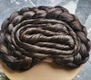 Moño fallera castaño oscuro pelo natural