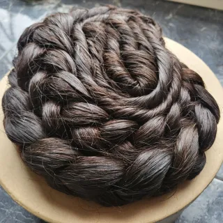 Moño fallera castaño oscuro pelo natural