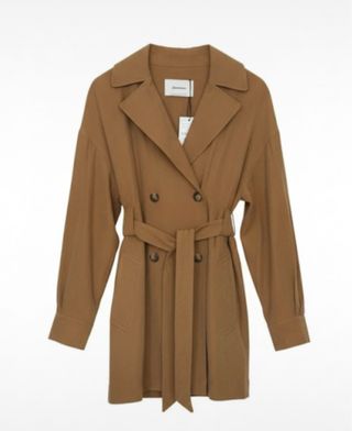 Gabardina Stradivarius Marrón Talla S