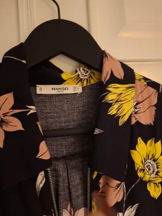 Mono azul flores Mango Talla L